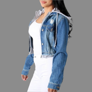 Acid Washed Distressed Denim Jacket