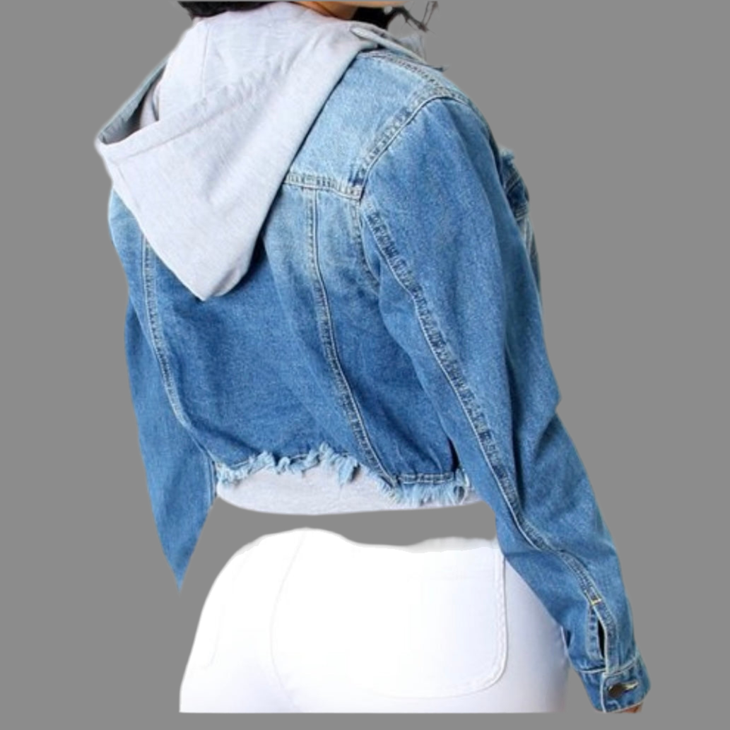 Acid Washed Distressed Denim Jacket
