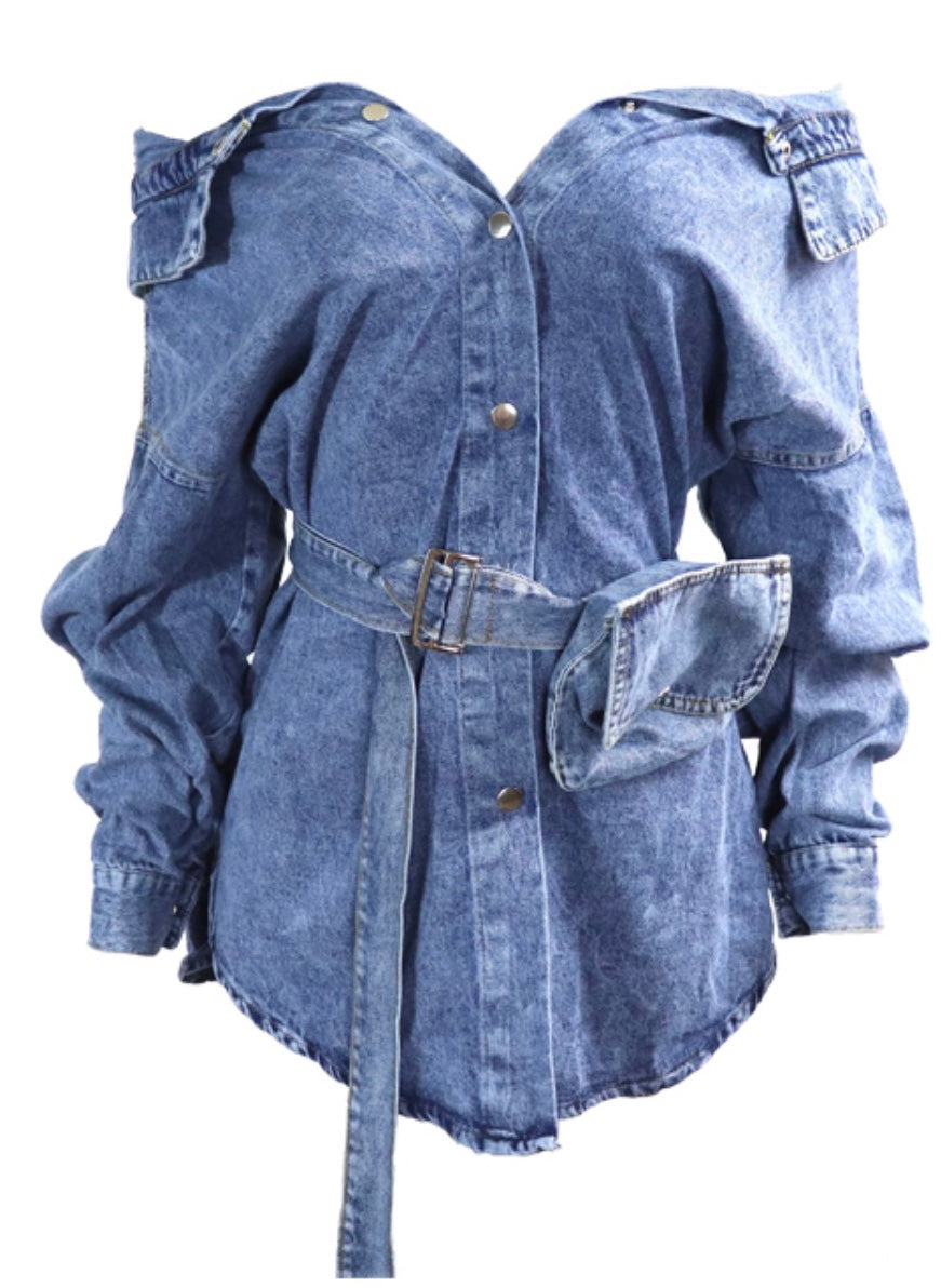 Denim Fanny Tunic Top