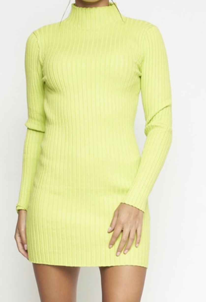 Lime Sweater Dress