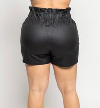 Load image into Gallery viewer, Lovable Curve Paperbag Waist PU Leather Shorts
