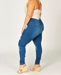 Feeling Catty Distressed Jeans