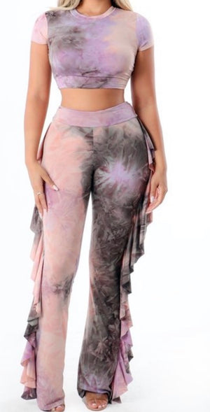 Ruffled Up Tie Dye Set