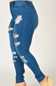 Feeling Catty Distressed Jeans