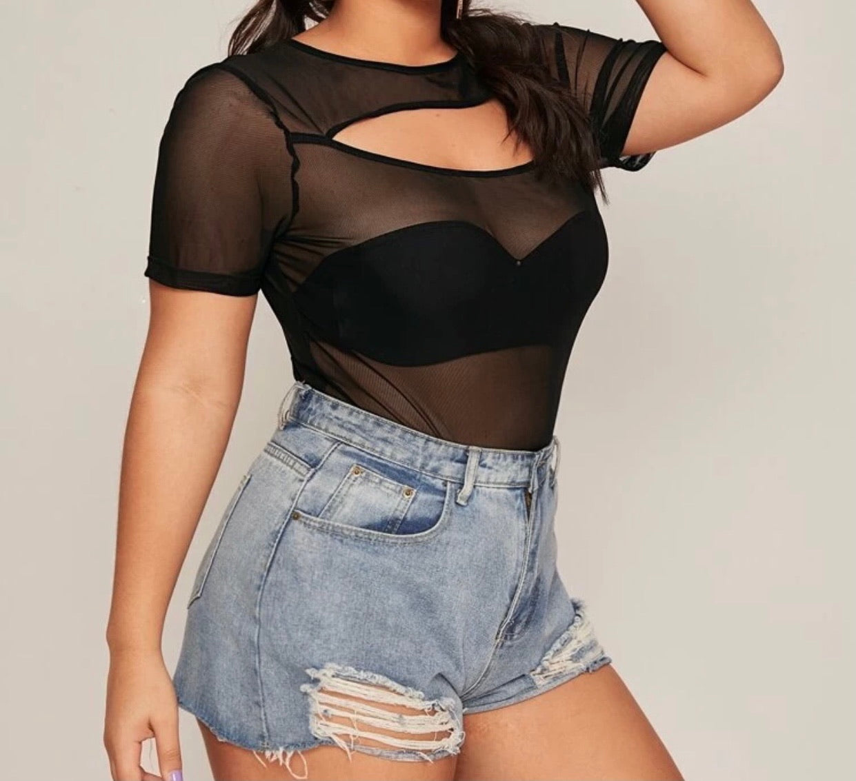 Open Front Mesh Top
