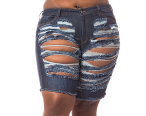 Cut up jean clearance shorts