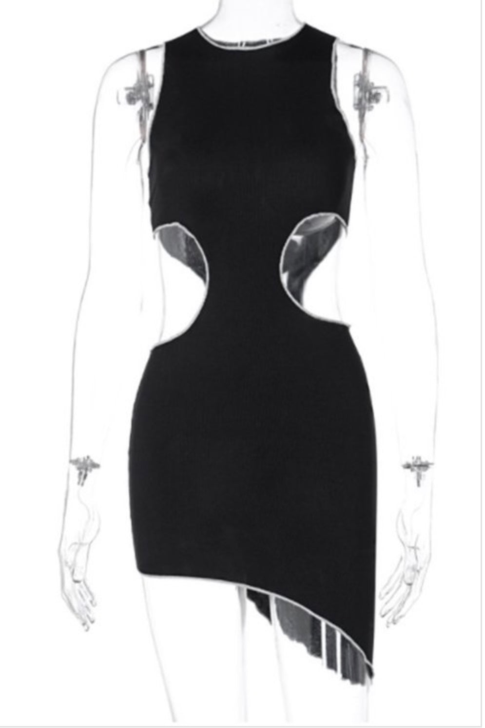 The Sleeveless Vest Waist Hollow Dress