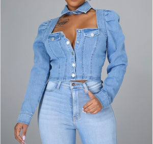 Cut Out Denim Shirt